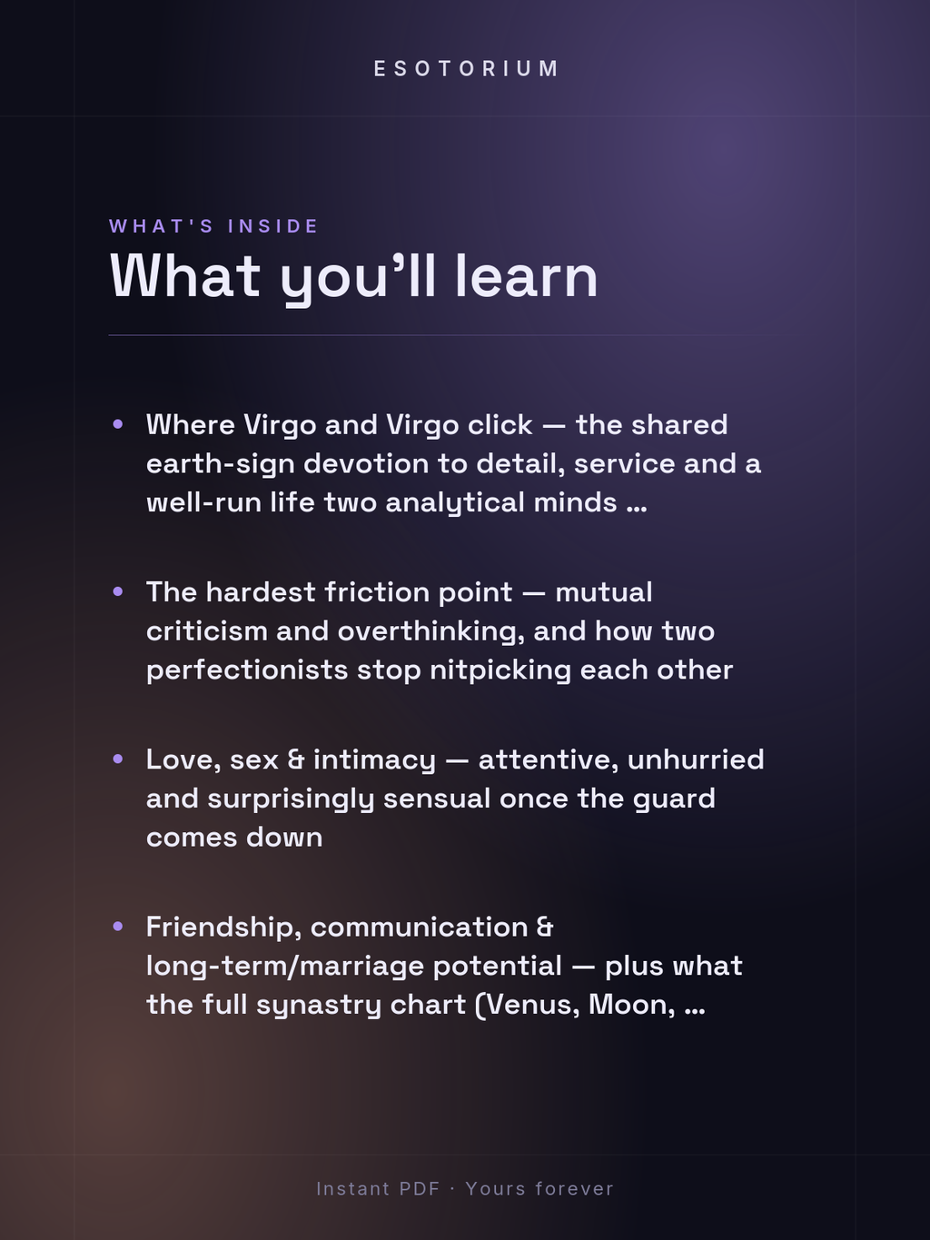 Virgo and Virgo Compatibility — Love, Sex & Friendship — What's inside