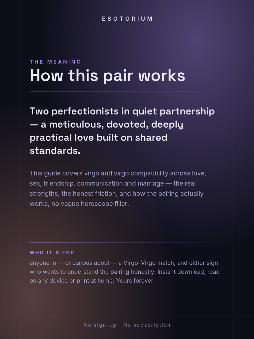 Virgo and Virgo Compatibility — Love, Sex & Friendship — What it means