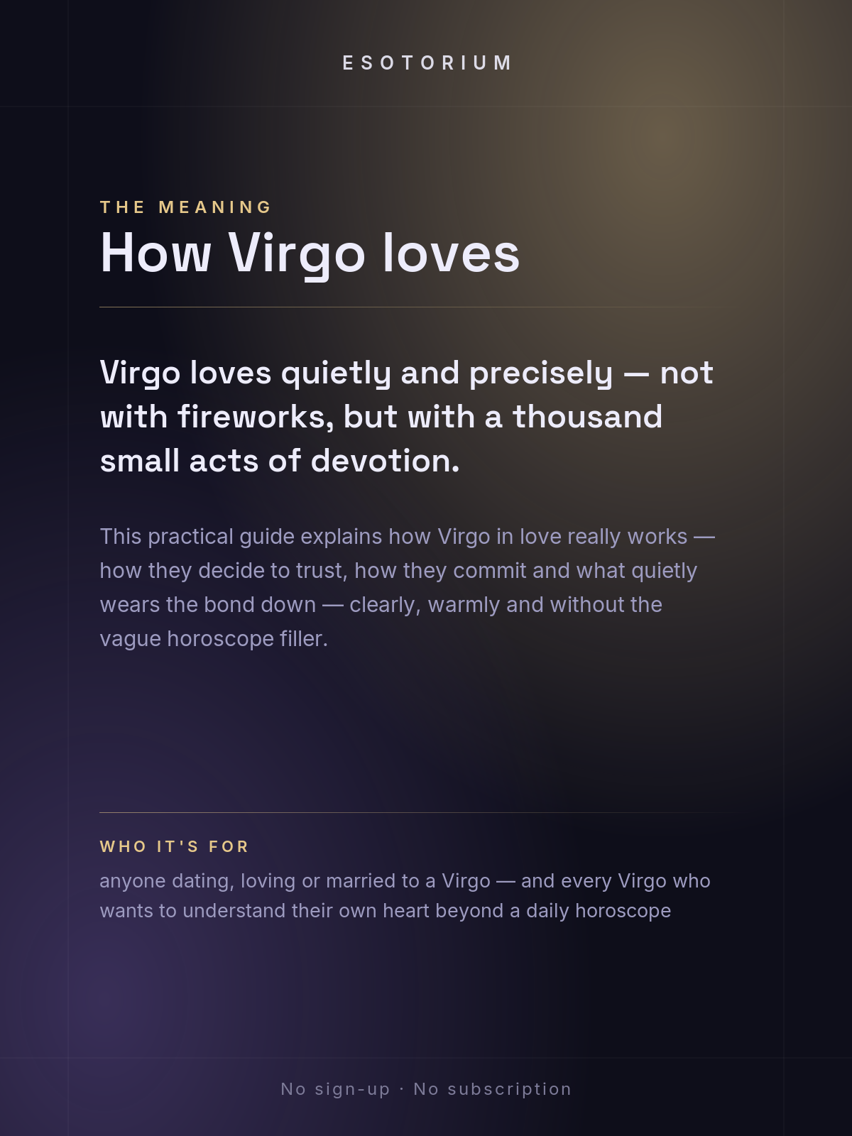 Virgo in Love & Relationships — what it means