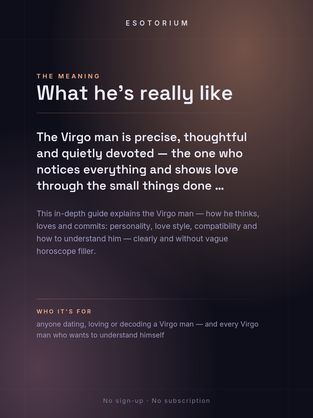 The Virgo Man — Personality, Love & Compatibility — what it means
