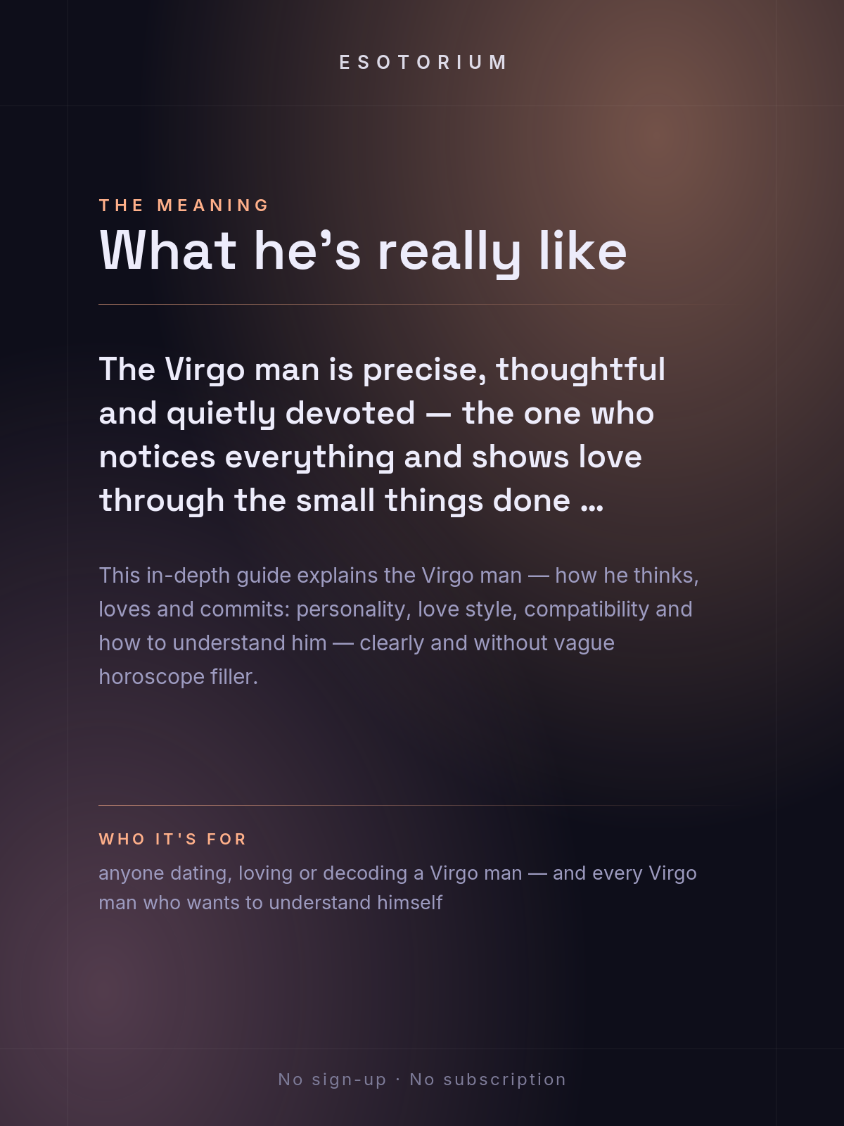 The Virgo Man — Personality, Love & Compatibility — what it means