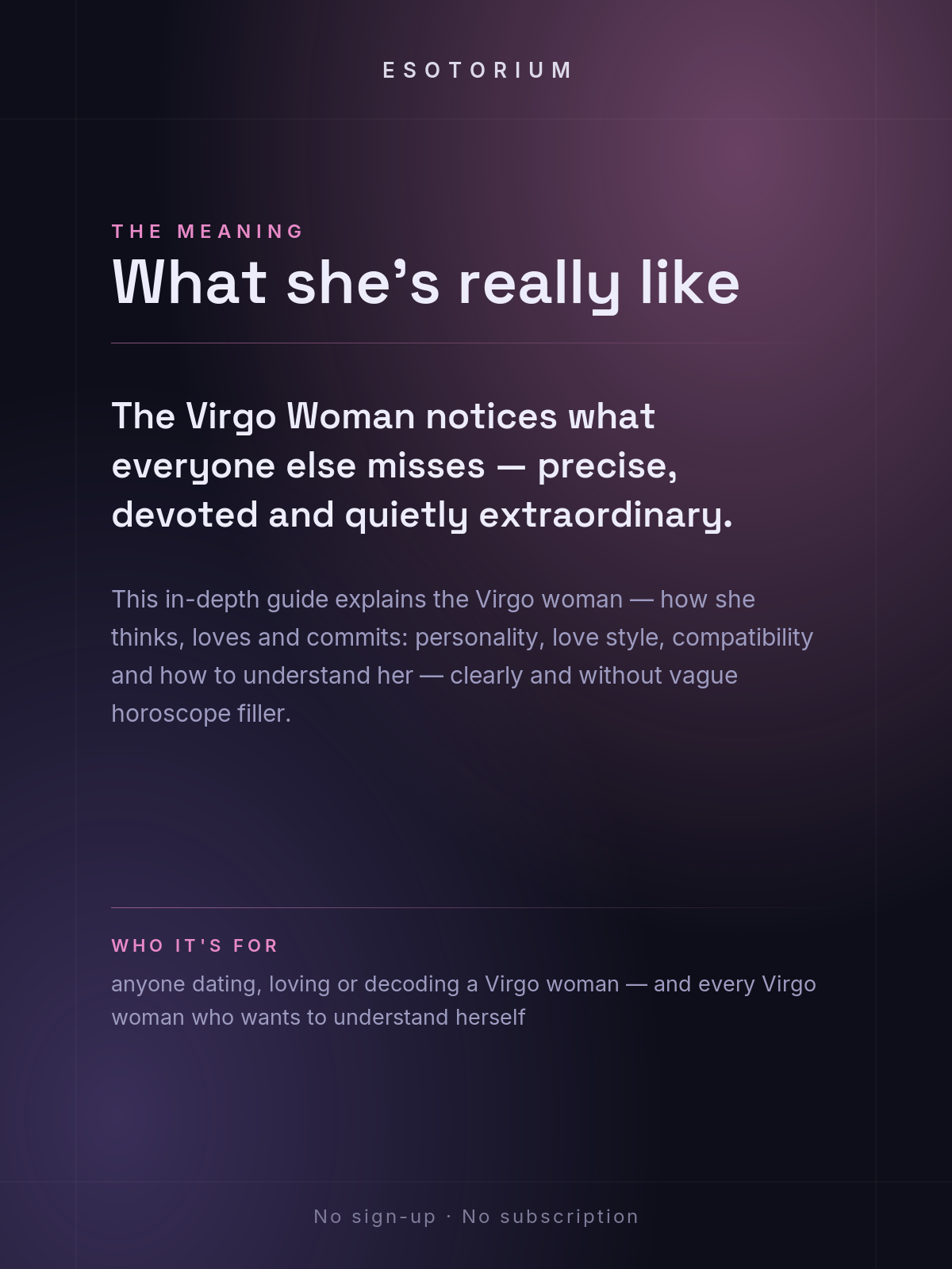 The Virgo Woman — Personality, Love & Compatibility — what it means