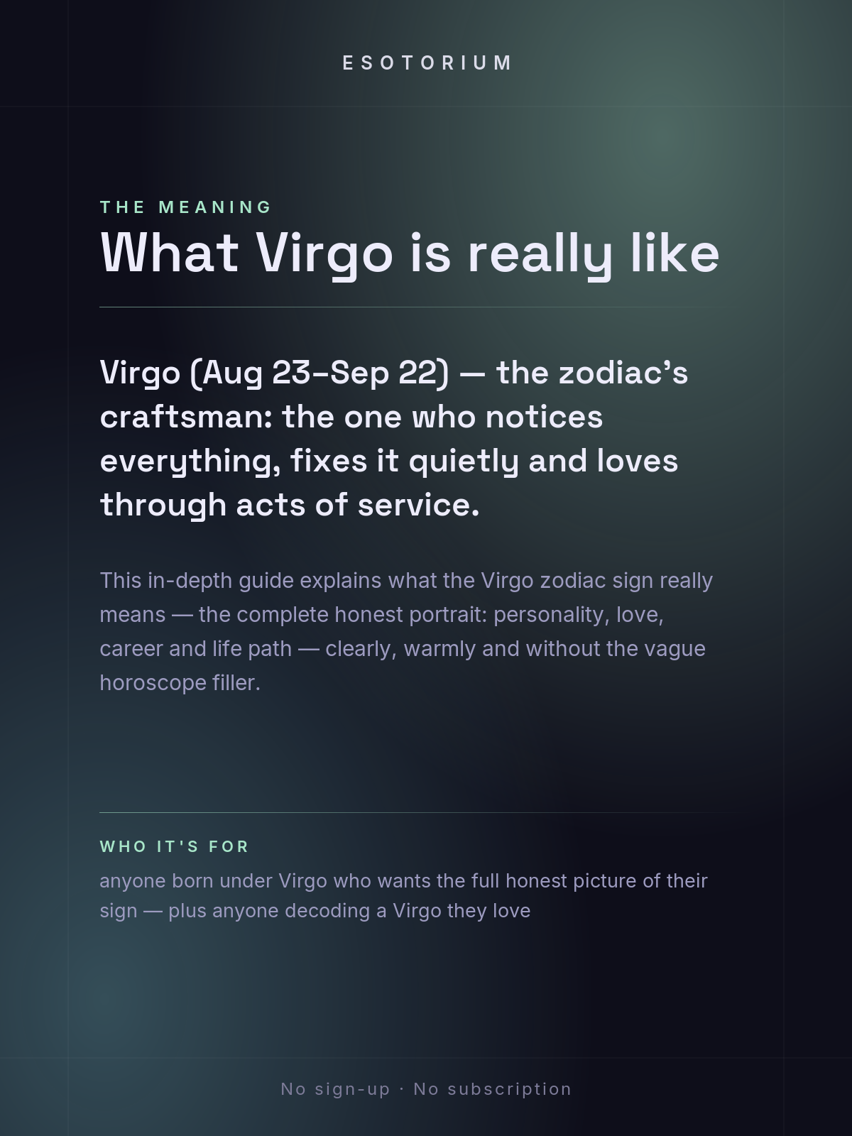 Virgo Zodiac Sign — Complete Personality Guide — what it means