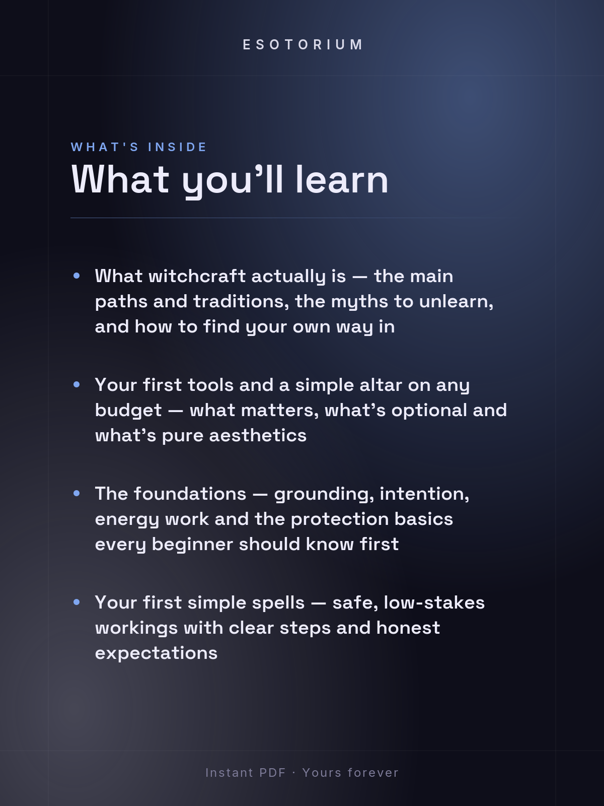 Witchcraft for Beginners — Where to Start — what you'll learn