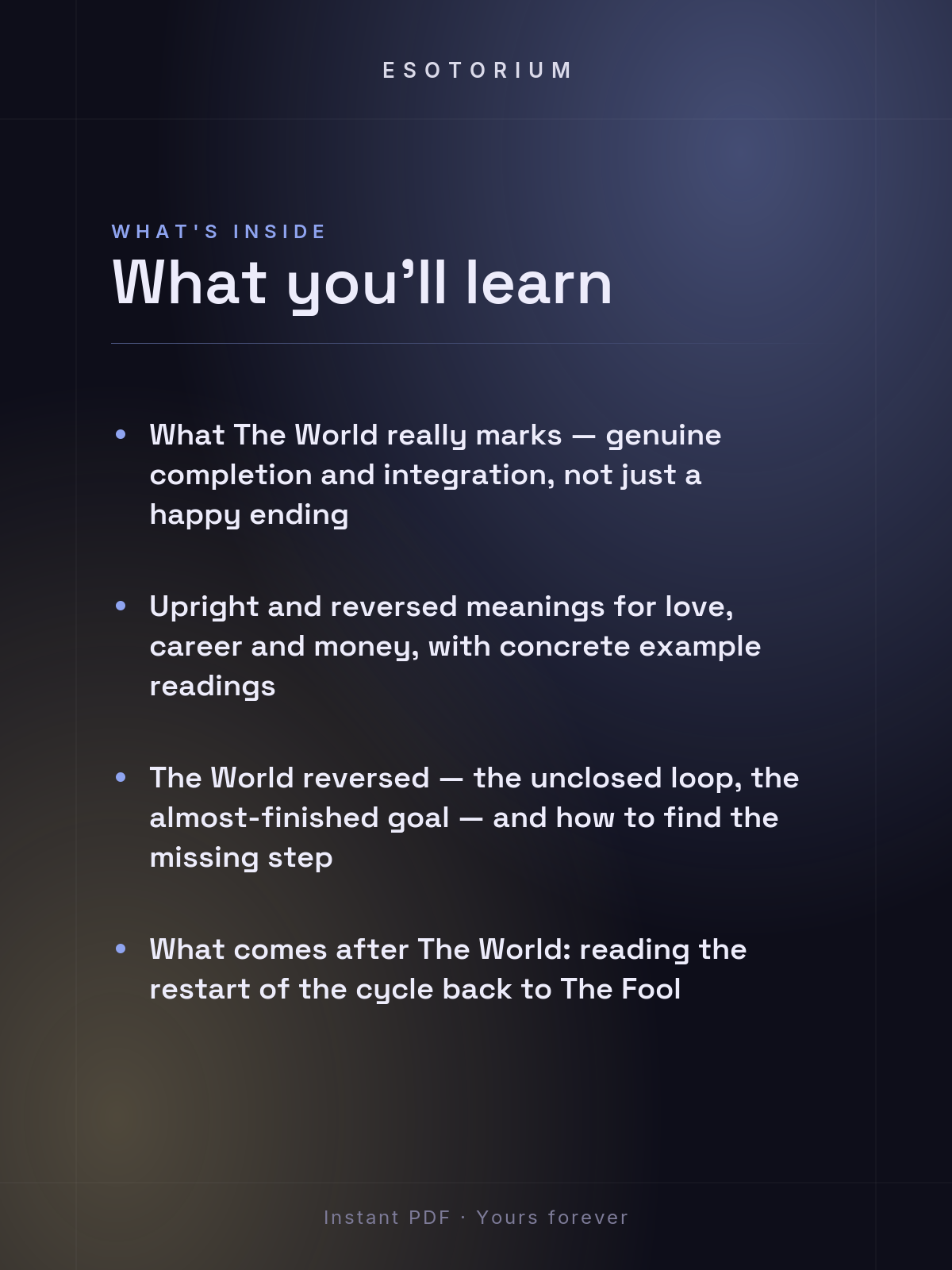 The World — Tarot Card Meaning (Upright & Reversed) — What's inside