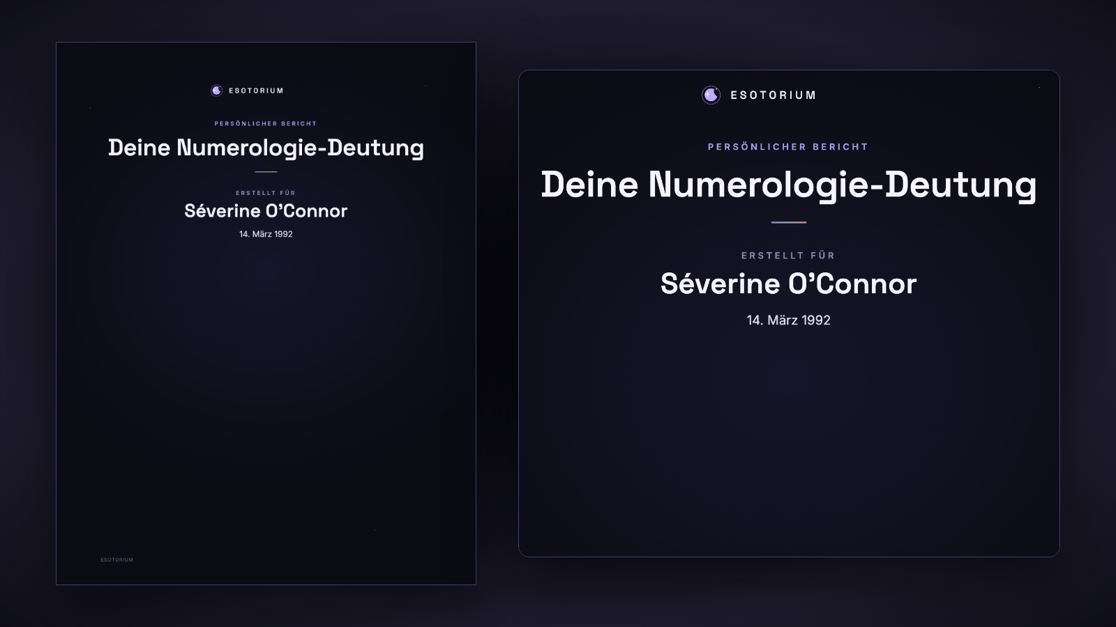 Muster Numerologie-Deutung: Deckblatt