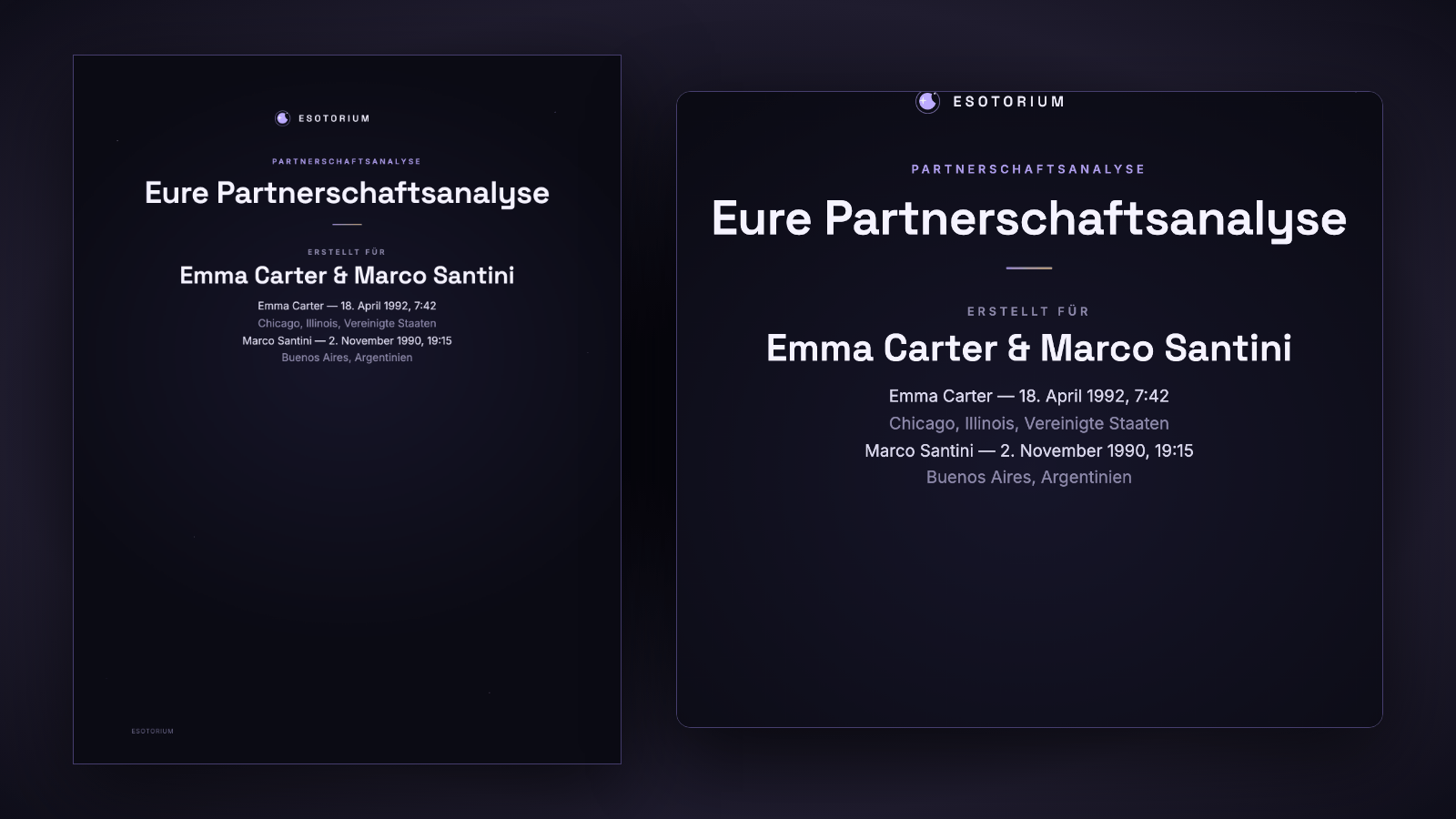 Muster Partnerschaftsanalyse: Deckblatt