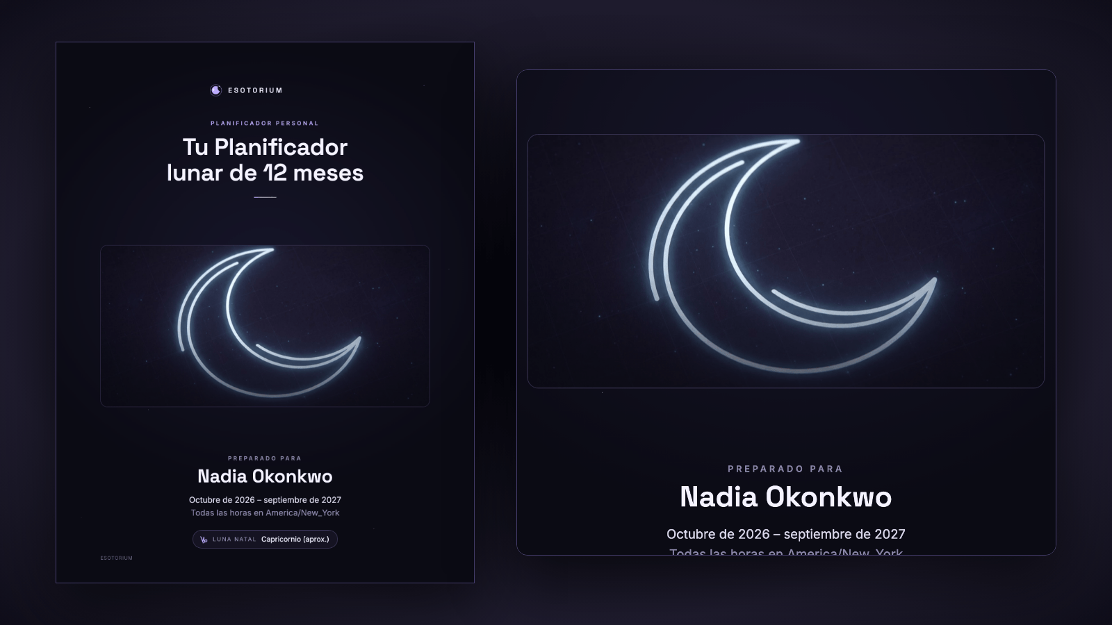 Muestra del Planificador lunar: la portada