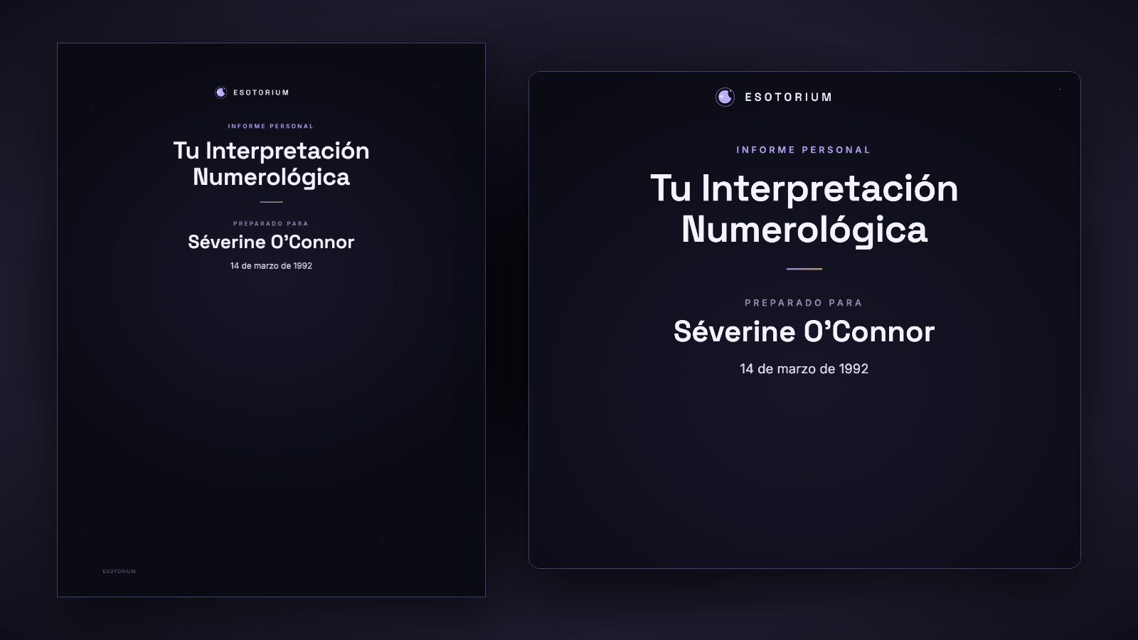 Muestra de la Interpretación Numerológica: portada