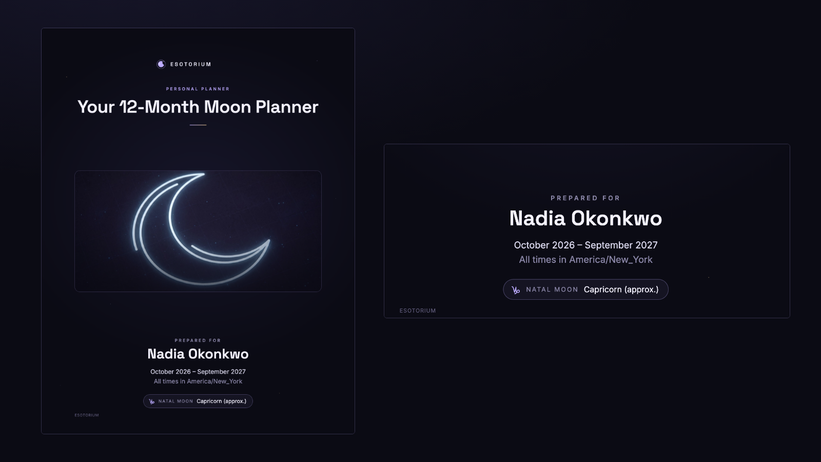 Moon Planner sample: the cover