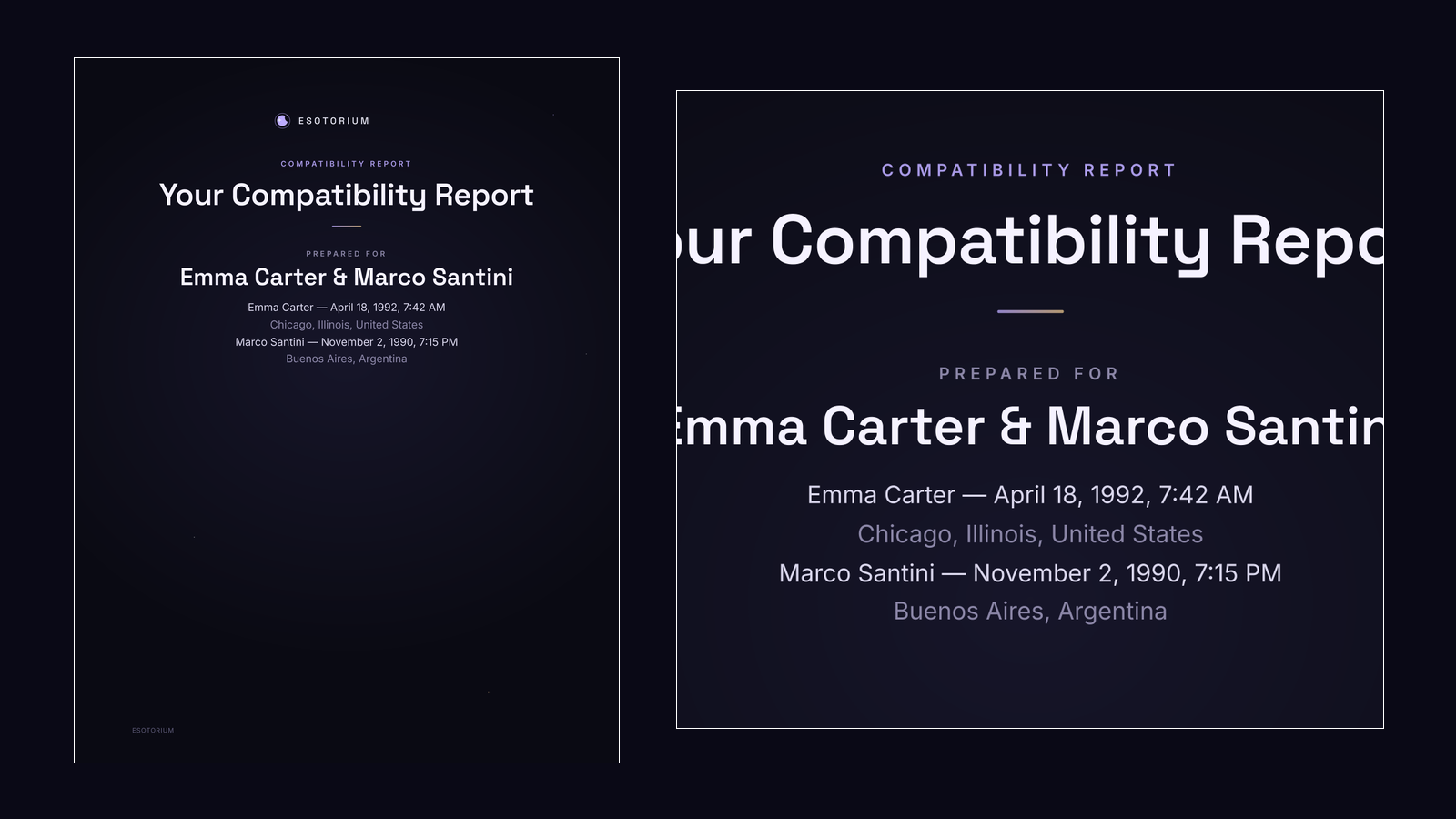 Compatibility Report sample: cover page